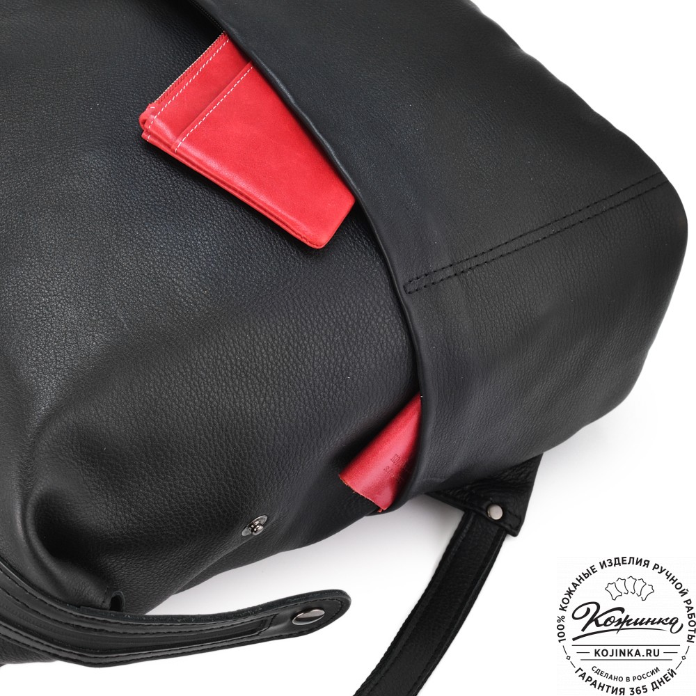 Кожаный рюкзак "Аргентум" (чёрный)